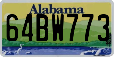 AL license plate 64BW773