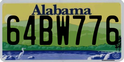 AL license plate 64BW776