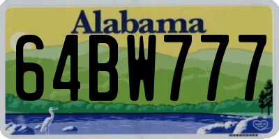 AL license plate 64BW777