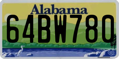 AL license plate 64BW780