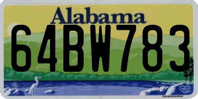 AL license plate 64BW783
