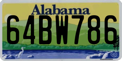 AL license plate 64BW786