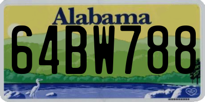 AL license plate 64BW788