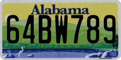 AL license plate 64BW789