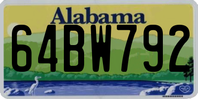 AL license plate 64BW792