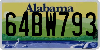 AL license plate 64BW793