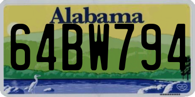 AL license plate 64BW794