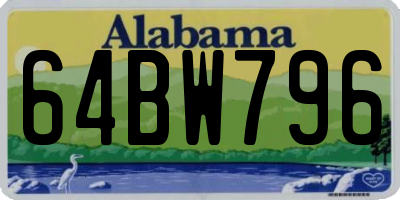 AL license plate 64BW796