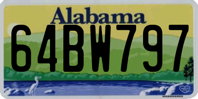 AL license plate 64BW797