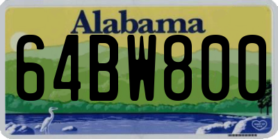 AL license plate 64BW800