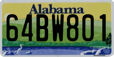AL license plate 64BW801