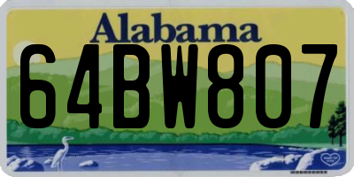 AL license plate 64BW807