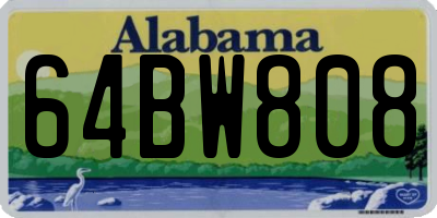 AL license plate 64BW808