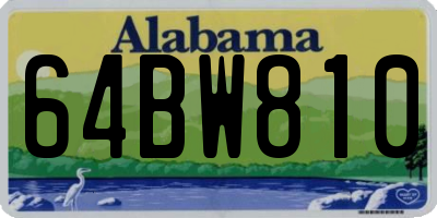 AL license plate 64BW810