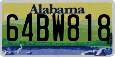 AL license plate 64BW818