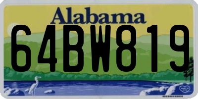 AL license plate 64BW819