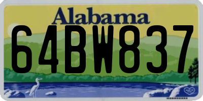 AL license plate 64BW837