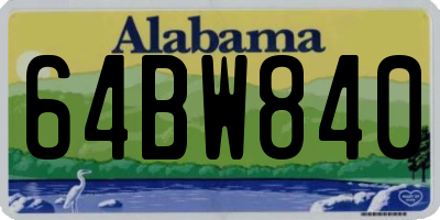 AL license plate 64BW840