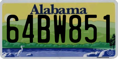AL license plate 64BW851