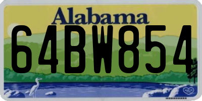 AL license plate 64BW854