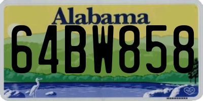 AL license plate 64BW858