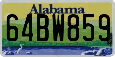 AL license plate 64BW859
