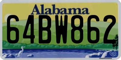 AL license plate 64BW862