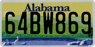 AL license plate 64BW869