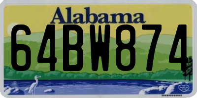 AL license plate 64BW874
