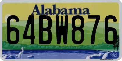 AL license plate 64BW876