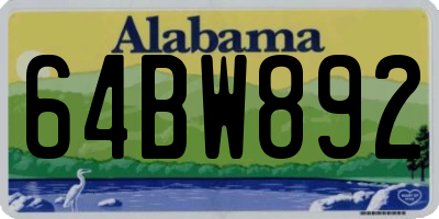 AL license plate 64BW892