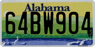 AL license plate 64BW904