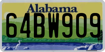 AL license plate 64BW909