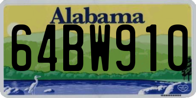 AL license plate 64BW910
