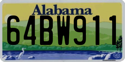 AL license plate 64BW911