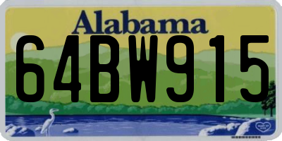 AL license plate 64BW915