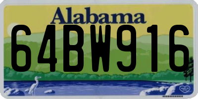AL license plate 64BW916