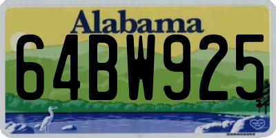 AL license plate 64BW925