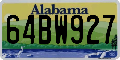 AL license plate 64BW927