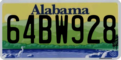 AL license plate 64BW928