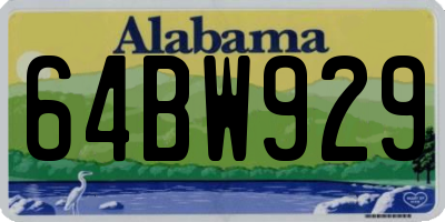 AL license plate 64BW929