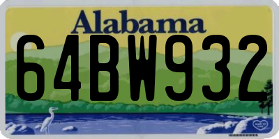 AL license plate 64BW932