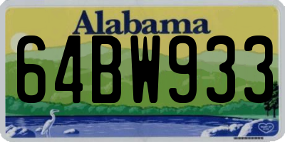 AL license plate 64BW933