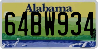 AL license plate 64BW934