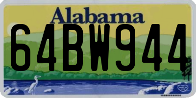 AL license plate 64BW944