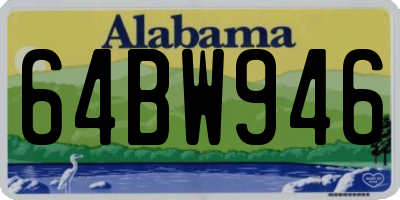 AL license plate 64BW946