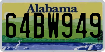 AL license plate 64BW949