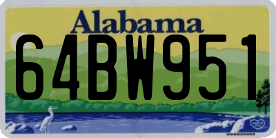 AL license plate 64BW951