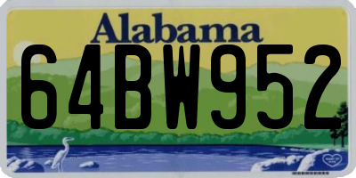 AL license plate 64BW952