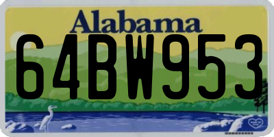 AL license plate 64BW953